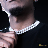 18mm 3d Bubble Iced Cuban Chain In 18k White Gold ZUU KING