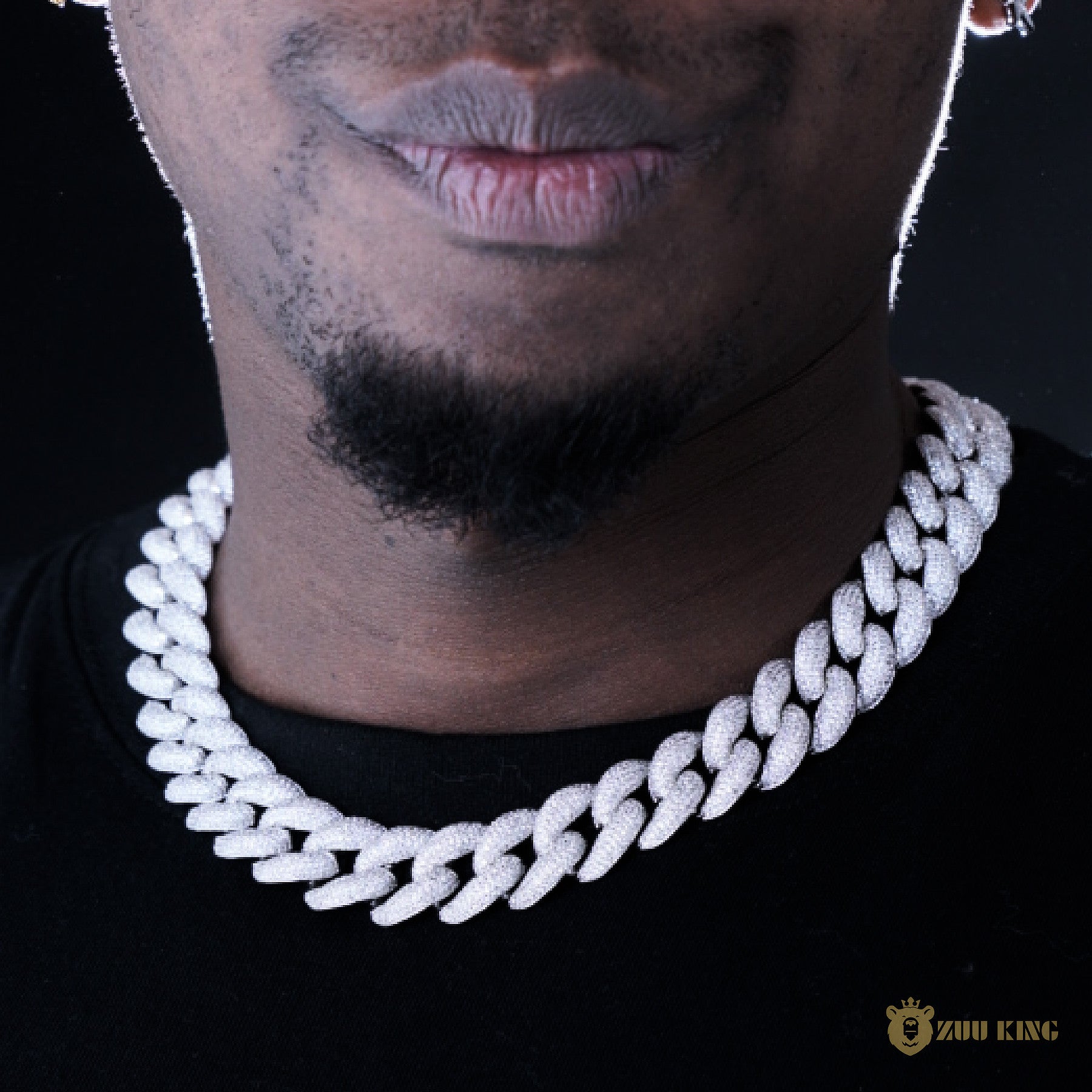 18mm 3d Bubble Iced Cuban Chain In 18k White Gold ZUU KING