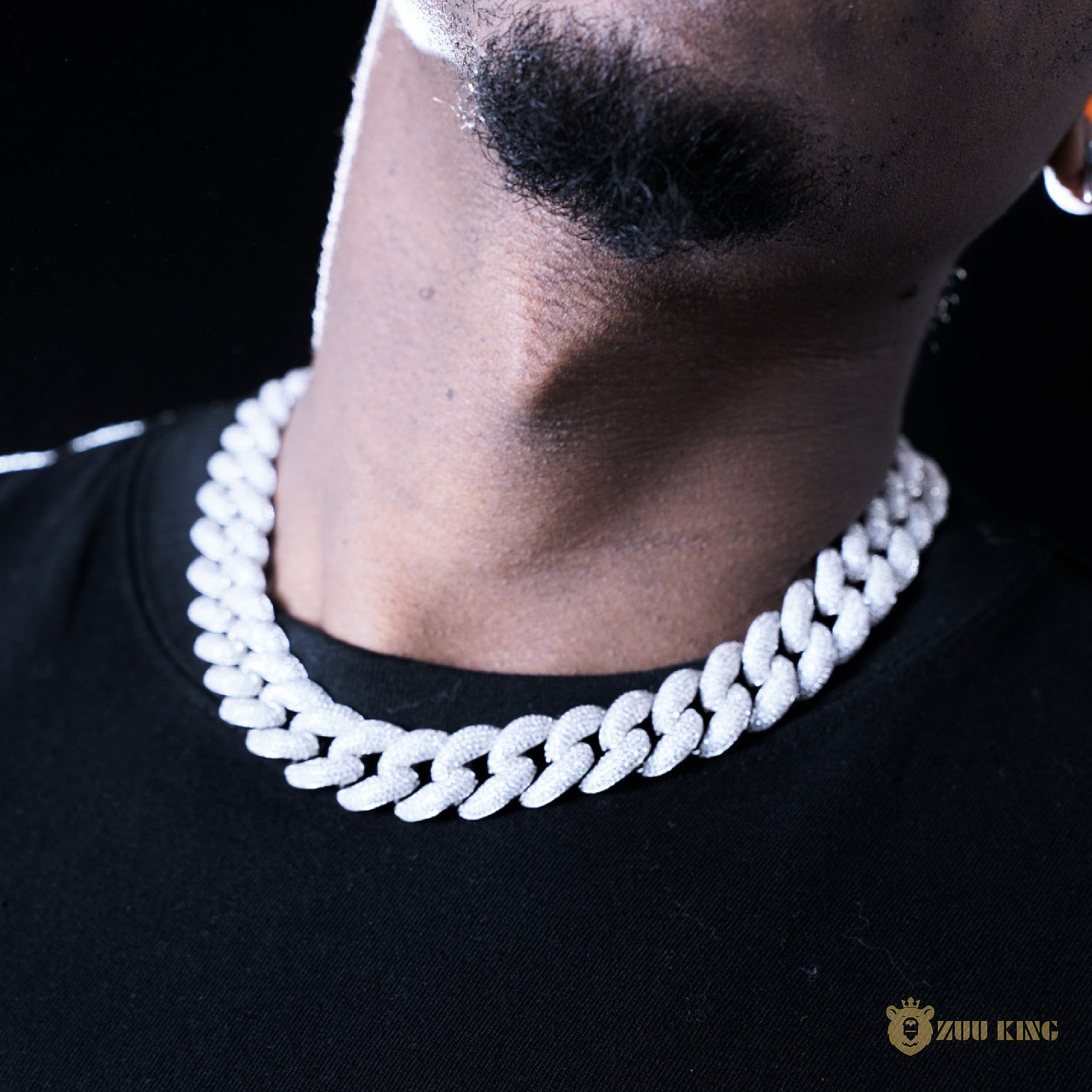 18mm 3d Bubble Iced Cuban Chain In 18k White Gold ZUU KING