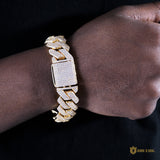19mm 3-row Iced Prong Cuban Bracelet In 18k Gold ZUU KING