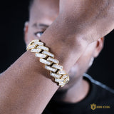 19mm French Creative Cuban Bracelet In 18k Gold ZUU KING