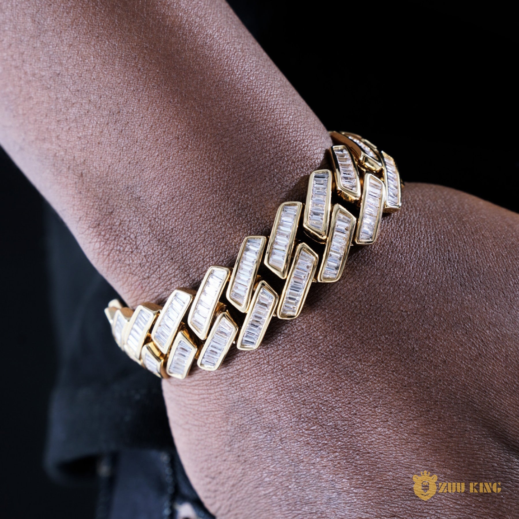 19mm French Creative Cuban Bracelet In 18k Gold ZUU KING