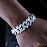 19mm French Creative Cuban Bracelet In 18k White Gold ZUU KING