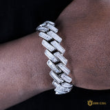 19mm French Creative Cuban Bracelet In 18k White Gold ZUU KING