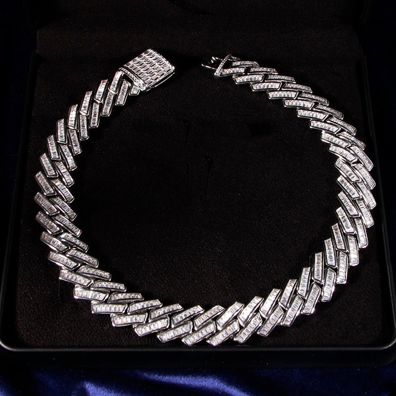 19mm French Creative Cuban Chain In 18k White Gold ZUU KING