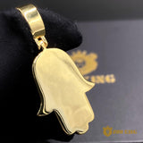 18k Gold Baguette Hamsa Hand Pendant ZUU KING