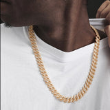 14mm Iced Prong Cuban Chain In 18k Gold Plated ZUU KING