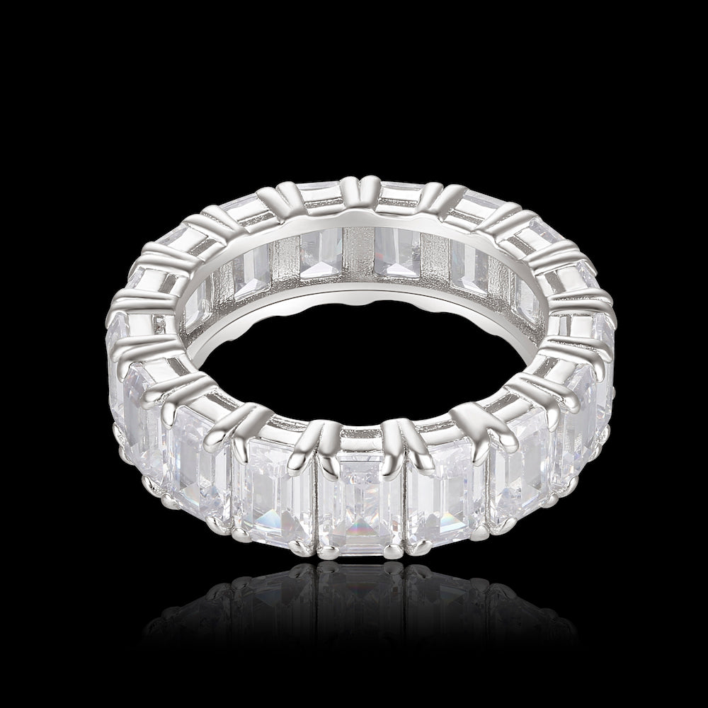 S925 Rectangle Zirconia Ring ZUU KING