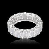 S925 Rectangle Zirconia Ring ZUU KING