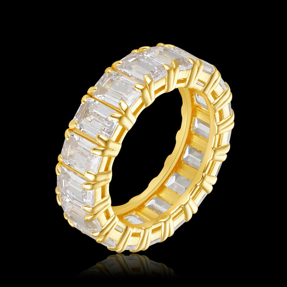 S925 Rectangle Zirconia Ring ZUU KING