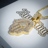 3d Iced Hand Of Fatima Pendant ZUU KING