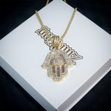 3d Iced Hand Of Fatima Pendant ZUU KING