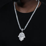 3d Iced Hand Of Fatima Pendant ZUU KING