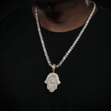 3d Iced Hand Of Fatima Pendant ZUU KING