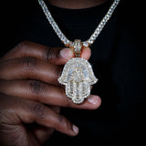 3d Iced Hand Of Fatima Pendant ZUU KING