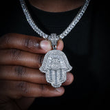 3d Iced Hand Of Fatima Pendant ZUU KING