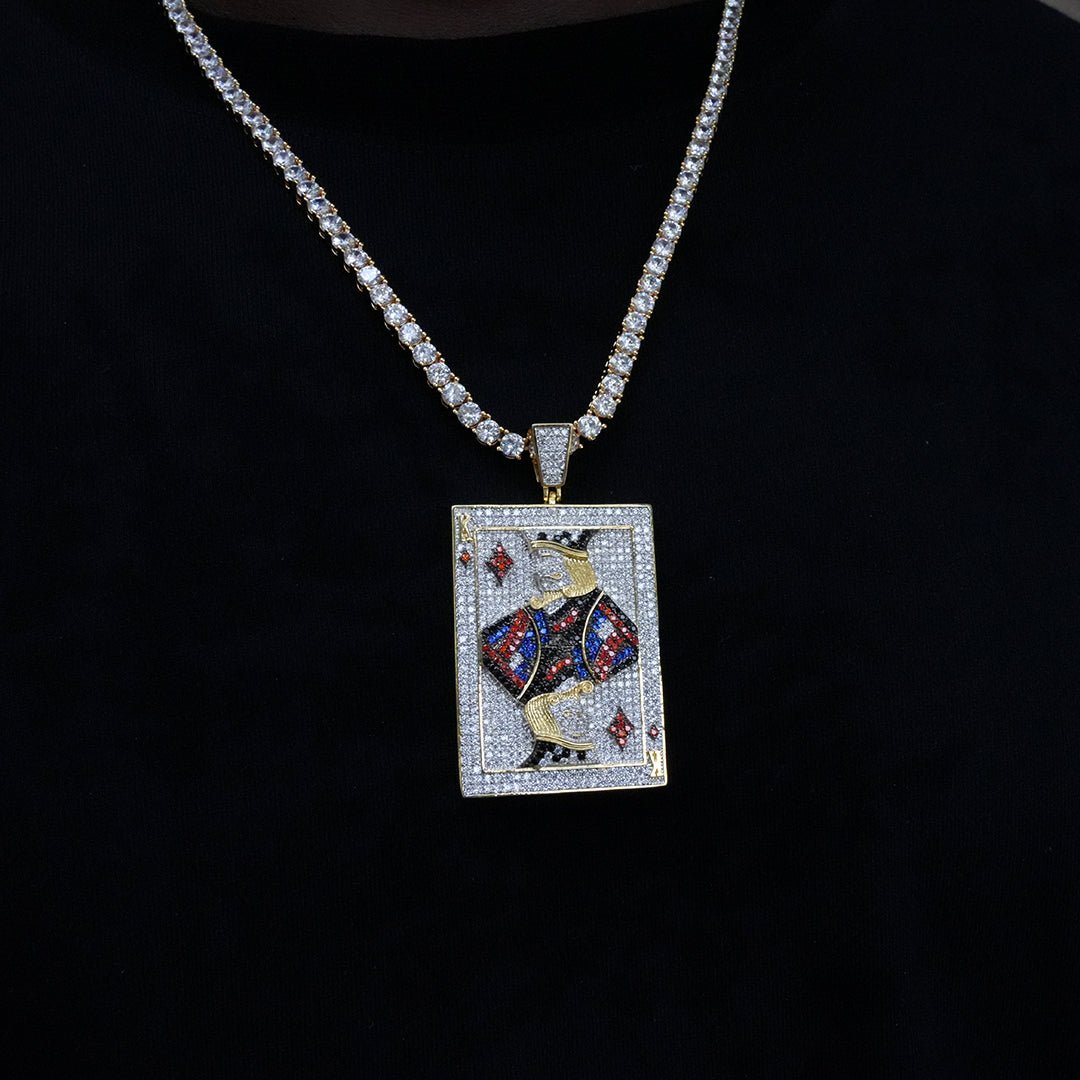 3d Iced Playing Card King Pendant ZUU KING