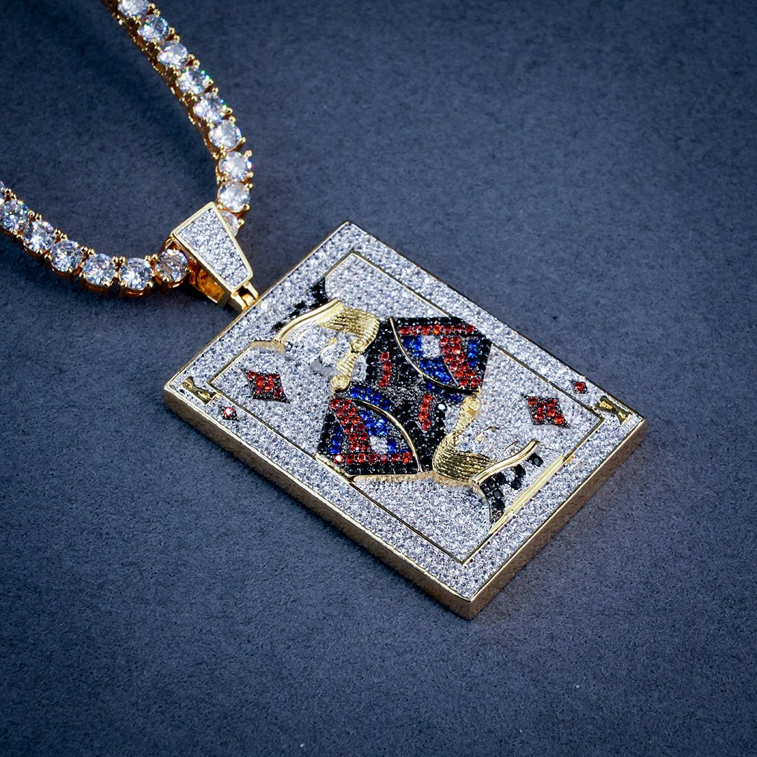 3d Iced Playing Card King Pendant ZUU KING