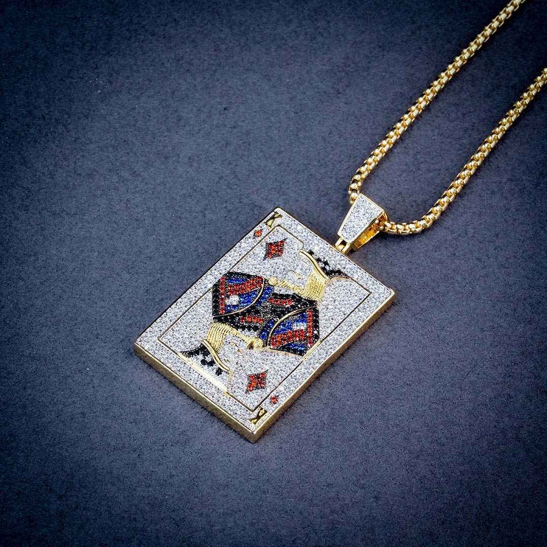 3d Iced Playing Card King Pendant ZUU KING