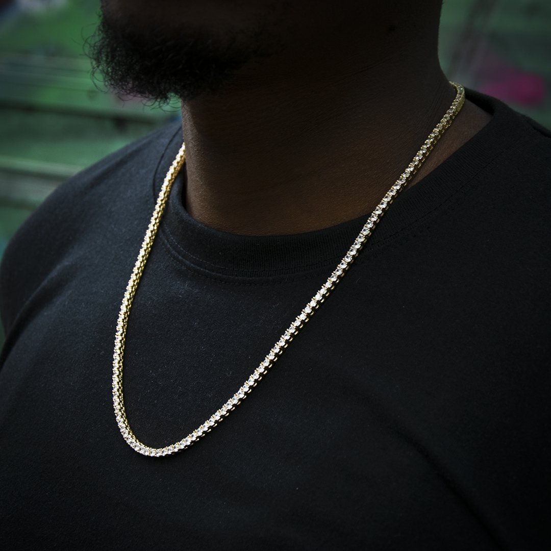 3mm Tennis Chain In Gold Plated ZUU KING