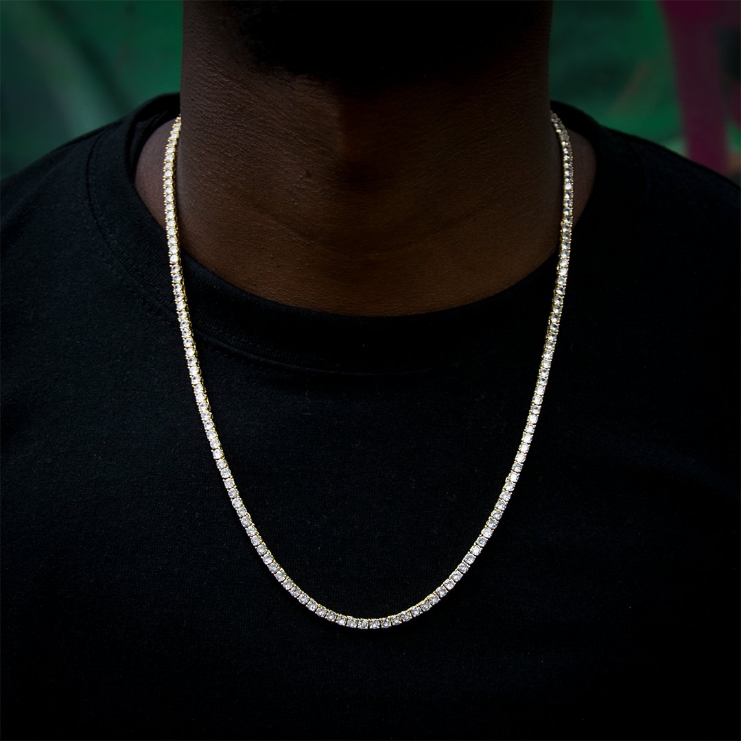 3mm Tennis Chain In Gold Plated ZUU KING