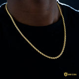 3mm 925 Silver Rope Chain In Gold Plated ZUU KING