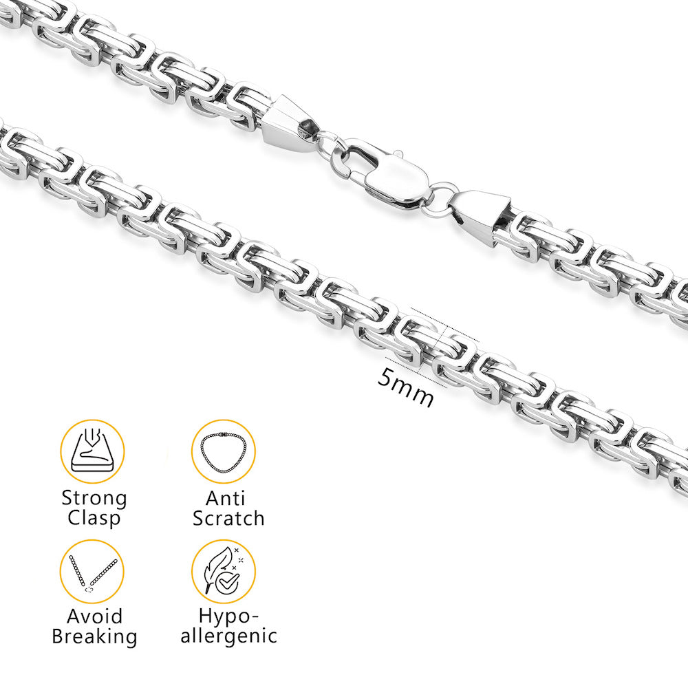 5mm Byzantine Chain Necklace ZUU KING