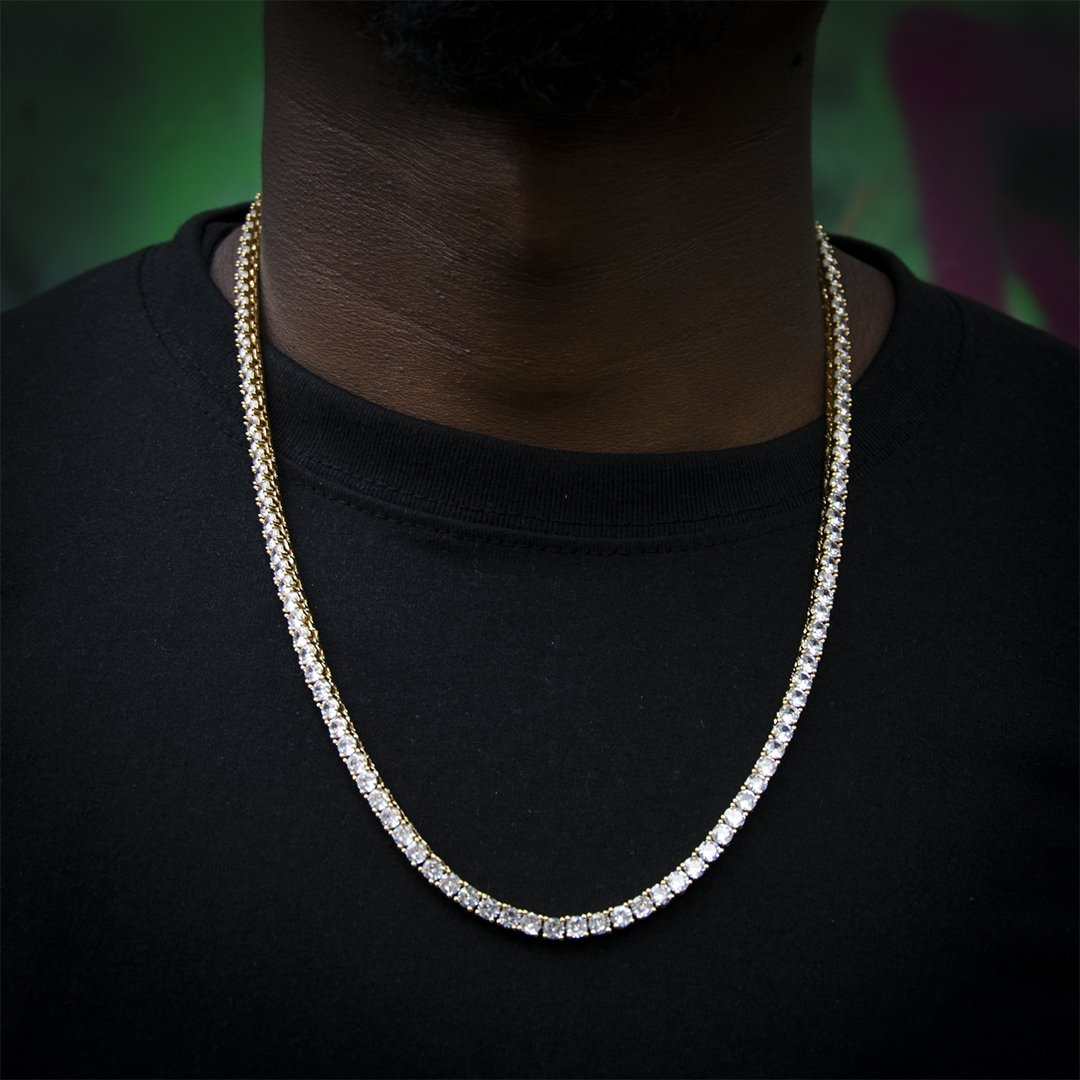 4mm Tennis Chain In 18k Gold Plated ZUU KING