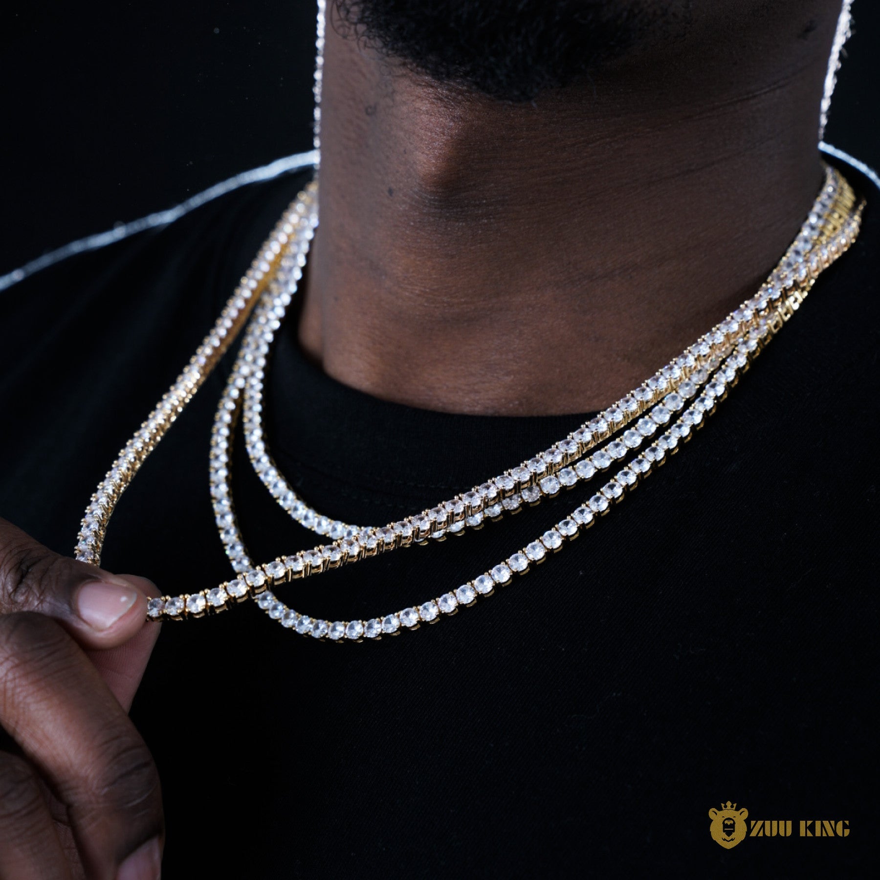 4mm Tennis Chain In 18k Gold Plated ZUU KING