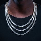 5mm Tennis Chain In 18k Gold & White Gold plated ZUU KING