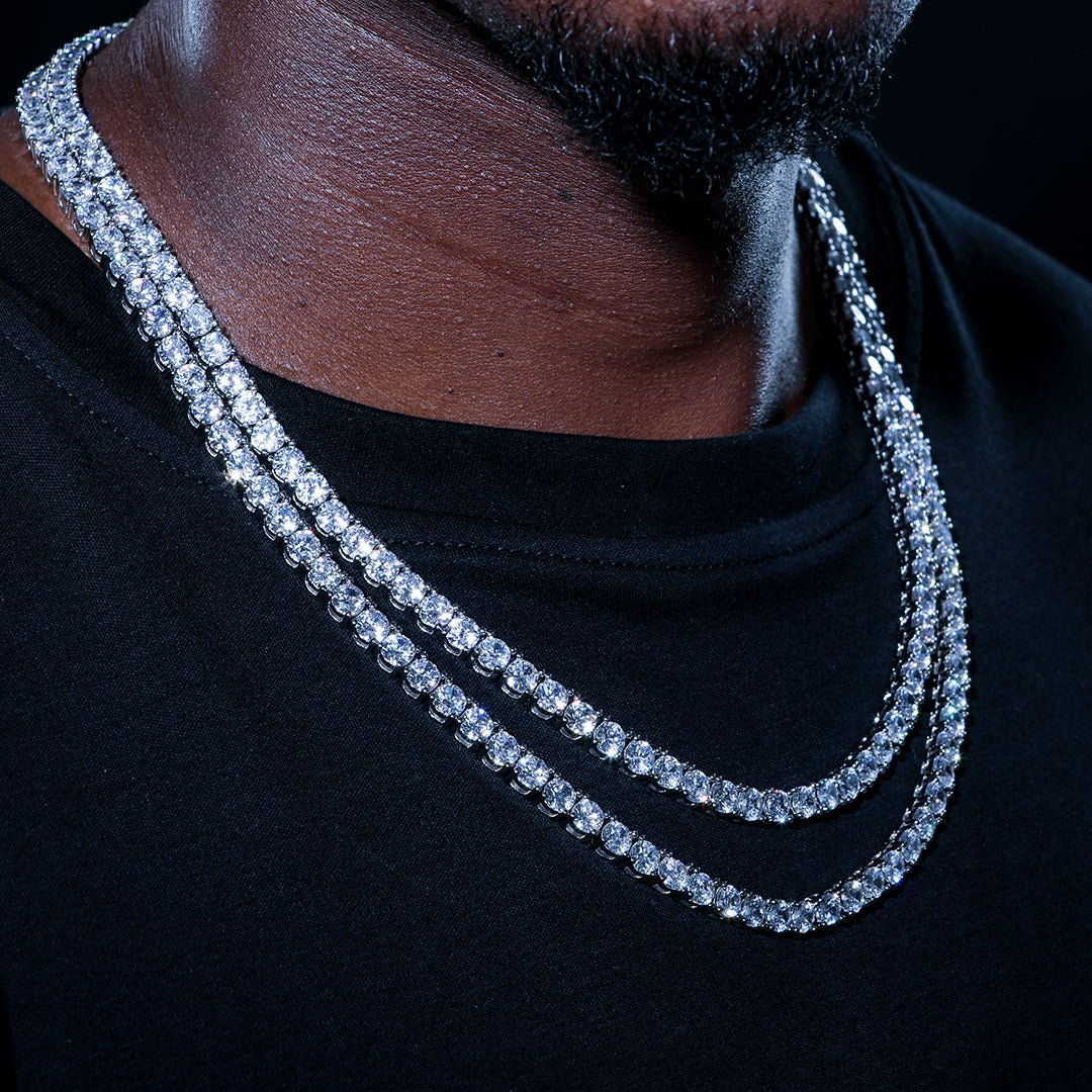 5mm Tennis Chain In 18k Gold & White Gold plated ZUU KING