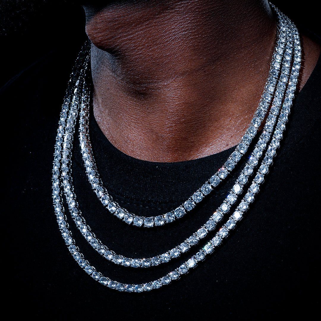 5mm Tennis Chain In 18k Gold & White Gold plated ZUU KING