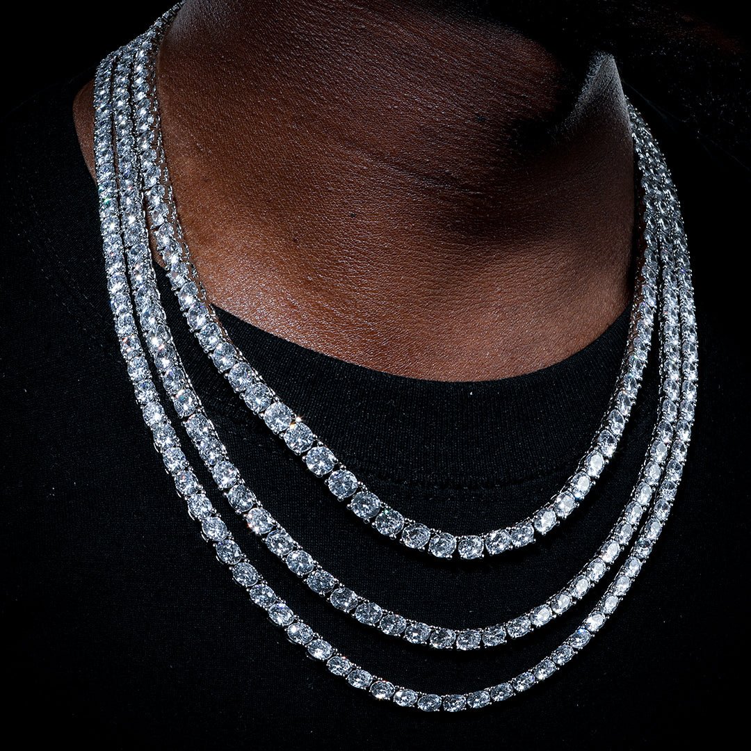 5mm Tennis Chain In 18k Gold & White Gold plated ZUU KING