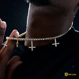 5mm Upside Down Cross Tennis Necklace In 18k Gold ZUU KING