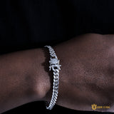 6mm No-stone Miami Cuban Bracelet In White Gold ZUU KING