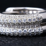 925 Sterling Silver Full Diamond Earrings ZUU KING