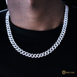 8mm 1-row Iced Cuban Chain In 18k White Gold ZUU KING