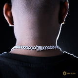8mm 1-row Iced Cuban Chain In 18k White Gold ZUU KING