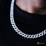 8mm 1-row Iced Cuban Chain In 18k White Gold ZUU KING