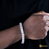 8mm Iced Square Baguette Tennis Bracelet In White Gold ZUU KING