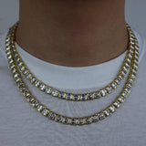 8mm Iced Square Tennis Chain In 18k Gold ZUU KING