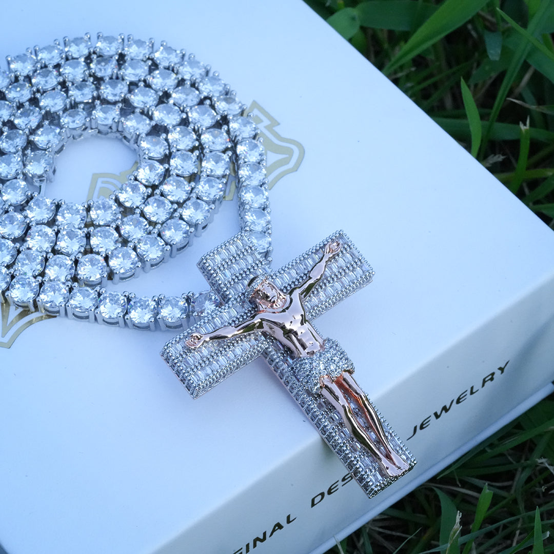 Jesus Crucifix Baguette Cross  Pendant ZUU KING