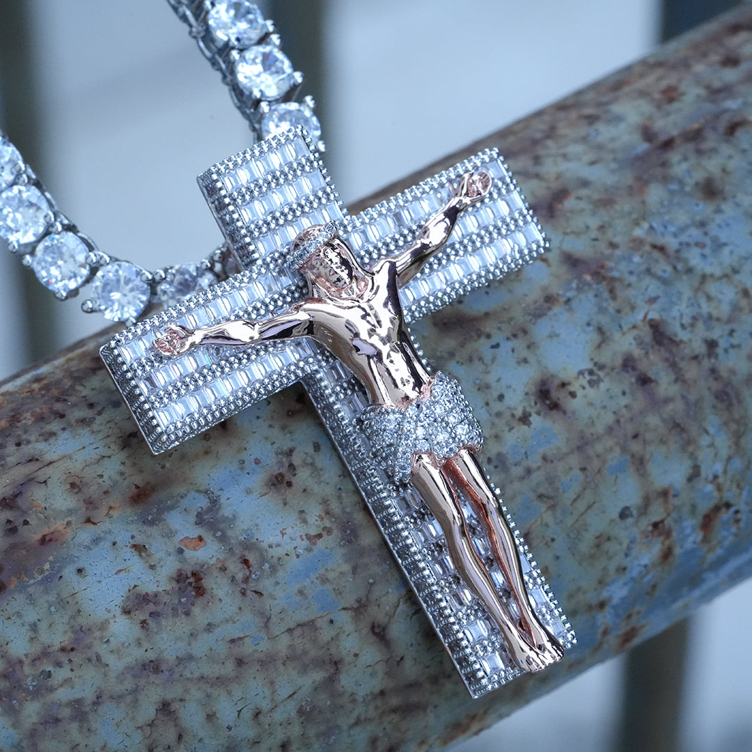 Jesus Crucifix Baguette Cross  Pendant ZUU KING