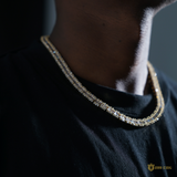 8mm Iced Square Baguette Tennis Chain In 18k Gold ZUU KING