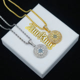 Iced Compass Solid Pendant ZUU KING