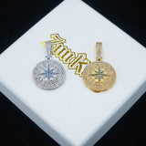 Iced Compass Solid Pendant ZUU KING