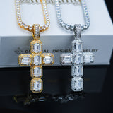 Iced Aaa Cz Rock Sugar Cross Pendant ZUU KING