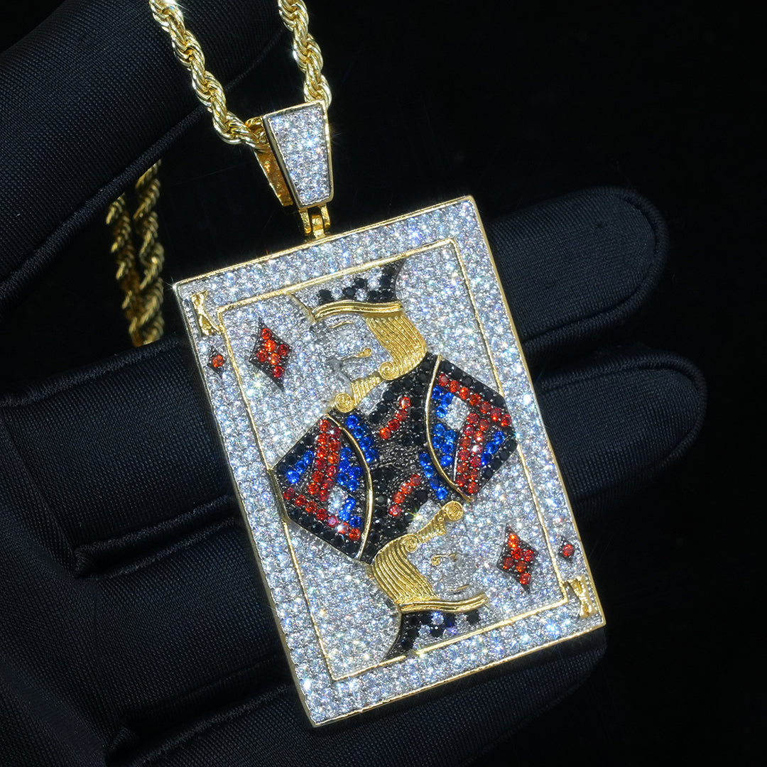 3d Iced Playing Card King Pendant ZUU KING