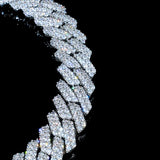 19mm 2-row Iced Prong Cuban Chain In White Gold ZUU KING