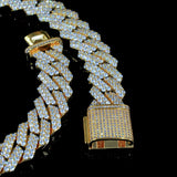 19mm 2-row Iced Prong Cuban Chain In 18k Gold ZUU KING